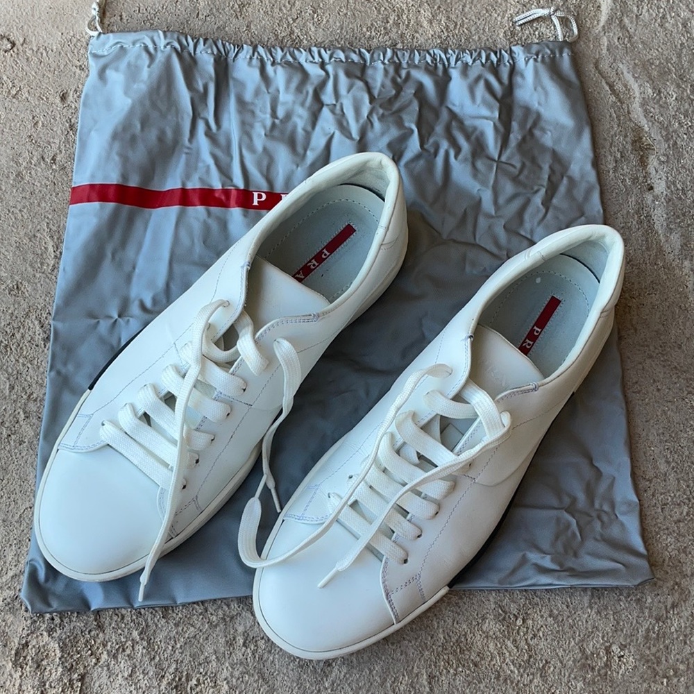 Men’s White Prada Sneaker size 10 - Picture 2 of 6